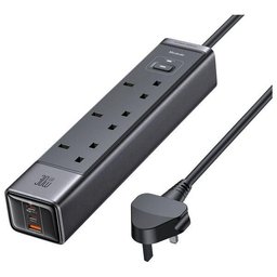 شاحن سيارة MC 120 واط 1C+1A مع كابلات USB-C وLighting قابلة للسحب MC 6-in-1 30W GaN Surge Protection Power Strip