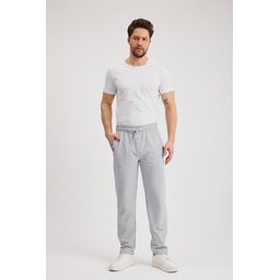 بنطلون رياضي رجالي مريح بقصة مستقيمة، 2 قطعة، أسود-فحمي ورمادي-كحلي Men's Relaxed Fit Straight Leg Sweatpants with Zipper Pockets, 2-Pack - Black-Anthracite & Grey-Navy
