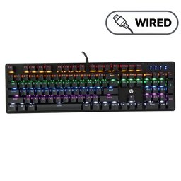 كيبورد ألعاب ميكانيكي اتش بي HP GK100F سلكي 104 مفاتيح – أسود HP GK100F Mechanical Gaming Keyboard - 104 Keys - Wired - Black