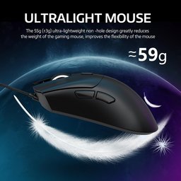 ماوس ألعاب أتاك شارك R1 فائق الخفة، لاسلكي ثلاثي الاتصال وقابل للشحن ATTACK SHARK R1 Tri-Mode Ultra-Lightweight Wireless Gaming Mouse
