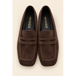 حذاء لوفر نسائي Muggo DORİAN جلدي بكعب مخفي بني Muggo DORİAN Women's Hidden Heel Leather Loafer Moccasin Shoes - Brown
