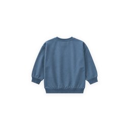 سويت شيرت أطفال موسمي بتفاصيل ملصق - أزرق نيلي (2-10 سنوات) Kids' Seasonal Sweatshirt with Label Detail - Indigo Blue (2-10 Years)