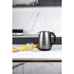 غلاية كهربائية من بلاك+ديكر SSJC175-B5 بسعة 1.7 لتر باللون الأسود والرمادي 2200 واط Black&Decker SSJC175-B5 Electric Kettle 2200W 1.7L Black/Grey