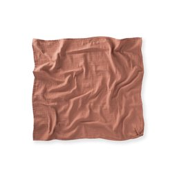 غطاء موسلين بحلقة أذن 70x70 سم - لون قهوة (مغسول مسبقاً) Muslin Ring Ear Cover 70x70 cm - Coffee Color (Pre-Washed)