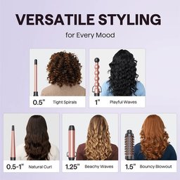طقم فير وتجعيد الشعر ويفي توك الاحترافي 5 في 1 Wavytalk Heatwave Pro 5-in-1 Curling Wand Set