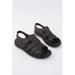 صندل Muggo Charles رجالي جلدي طبي مريح - بني Muggo Charles Men's Genuine Leather Orthopedic Comfort Sandals - Brown