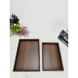 سيت صواني خشب ثنائي لون داكن Dual Wood Set..