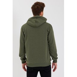 سويت شيرت رجالي بغطاء رأس وجيب كانجارو - أسود HAKİ Men's Black Kangaroo Pocket Hooded Sweatshirt - HAKİ