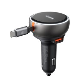 7149. شاحن سيارة MC 80 واط مدمج 80 سم كابل قابل للسحب أسود 7149. MC 80W Car Charger Built-in 80cm Retractable Cable black