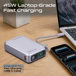بنك طاقة بسعة 20000 مللي أمبير وقوة 45 واط 20000mAh power bank with 45W power
