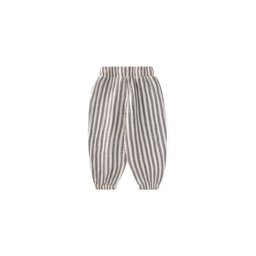 بنطلون شالوار موسلين للأطفال 1-6 سنوات مخطط سميك كحلي Muslin Harem Pants for Kids 1-6 Years - Navy Thick Striped