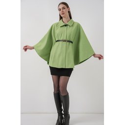 بونشو نسائي 9170 مع حزام - لون أخضر زمردي Women's Belted Cachet Poncho 9170 - Emerald Green