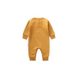 تولوم أطفال مطرز بالدب للأعمار 0-3 سنوات - خردلي Bear Embroidered Baby Romper 0-3 Years - Mustard Yellow