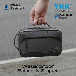 حقيبة تنظيم الأجهزة الذكية بروميت أوربان باوتش برو مع قفل بصمة رقمي وسحابات YKK وسعة 2.1 ليتر Promate UrbanPouch-Pro Multi-Pocket Tech Organizer Pouch with Biometric Fingerprint Lock (2.1L)