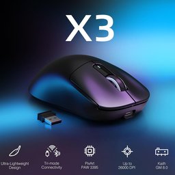 ماوس ألعاب أتاك شارك X3 فائق الخفة، لاسلكي ثلاثي الاتصال وقابل للشحن ATTACK SHARK X3 Ultra-Lightweight Tri-Mode Wireless Gaming Mouse