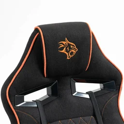 كرسي ألعاب بورودو جيمينج مريح وقابل للتعديل (باللون الأسود والبرتقالي) Porodo Gaming Chair with Fabric Covered Cushion and Class 3 Gas Lift