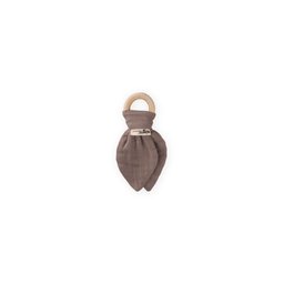 عضاضة أسنان TOPRAK قماش الموسلين والخشب الطبيعي TOPRAK Muslin Fabric and Natural Wood Teether