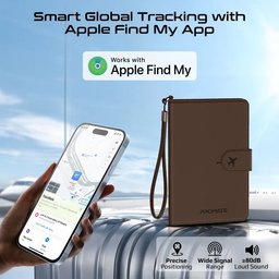 افظة جواز سفر جلدية رفيعة مضادة للضياع مزودة بتقنية الحماية من تحديد الهوية Slim Leather Passport Holder with Anti-Lost Feature & RFID Protection