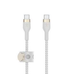 كيبل بوست جارج فليكس من يو إس بي‑سي إلى يو إس بي‑سي بطول ٣ متر باللون الأبيض BoostCharge Flex USB‑C to USB‑C Cable 60W (3m, White)