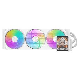 مبرد مائي للمعالج DarkFlash DV360S Max بحجم 360mm مع شاشة IPS، لون أبيض DarkFlash DV360S Max 360mm Liquid CPU Cooler (White)
