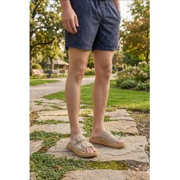 Muggo AUGUSTA شبشب رجالي يومي قابل للتعديل بإبزيم مزدوج - بيج Muggo AUGUSTA Men's Adjustable Double Buckle Casual Slippers - Beige