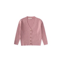 كارديجان تريكو بناتي بتصميم جديلة، وردي بودرة، 2-8 سنوات Girls' Cable Knit Cardigan, Powder Pink, Ages 2-8