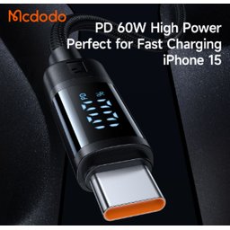 كابل بيانات MC Digial Display UCB-C إلى USB-C 60 واط بطول 1.2 متر MC Digial Display UCB-C to USB-C 60W Data Cable 1.2m