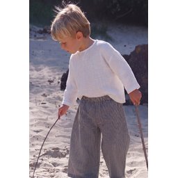 طقم سويت شيرت من الموسلين للأطفال 2-8 سنوات - أبيض مائل للصفرة Muslin Sweatshirt Set for Kids 2-8 Years - Off-White