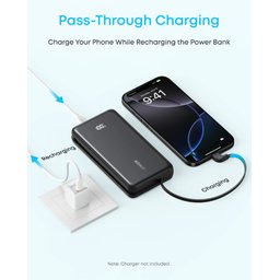 بور بانك أنكر زولو (20K، بقوة 22.5 واط، مع كيبل USB-C مدمج) Anker Zolo Power Bank (20K, 22.5W, Built-In USB-C Cable)