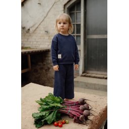 طقم سويت شيرت ربيعي للأطفال 2-8 سنوات - كحلي Kids' Seasonal Thin Sweatshirt Set 2-8 Years - Navy Blue