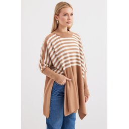 كنزة بونشو 15783 بفتحات جانبية - F.Vizon 15783 Slit Side Poncho Sweater - F.Vizon