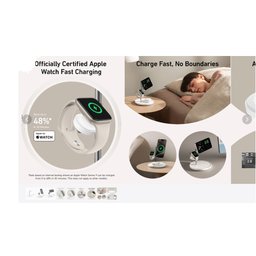 •  قاعدة شحن لاسلكي 3 في 1 بقوة 15 واط كحد أقصى من أنكر Anker MagGo 3-in-1 Wireless Charging Station 15 W Max)
