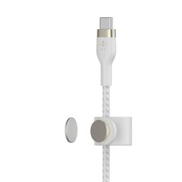 كيبل بوست جارج فليكس من يو إس بي‑سي إلى يو إس بي‑سي بطول ٣ متر باللون الأبيض BoostCharge Flex USB‑C to USB‑C Cable 60W (3m, White)