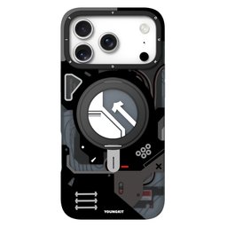 كفر آيفون 18 برو ماكس من يونغ كِت بتصميم سايبربانك مع ماك سيف وحامل دوّار iPhone 18 Pro Max YOUNGKIT Cyberpunk MagSafe 360° Rotating Kickstand Case