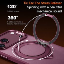 كفر آيفون 18 برو ماكس أكريليك من سيلادا مع ماك سيف ومسند دوّار iPhone 18 Pro Max SULADA Frosted MagSafe 360° Rotating Case