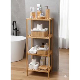 ستاند حمام خشب بامبو 4 طابق 4-tier bamboo wood bathroom stand