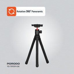 بورودو حامل هاتف ثلاثي للطاولة قابل للتدوير 360 درجة Porodo Table Tripod with 360 Degree Phone Holder Stand