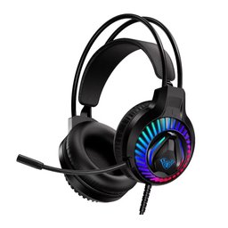 سماعة ألعاب أولا S605 بصوت ستيريو وإضاءة RGB وميكروفون AULA S605 USB 7.1 Virtual Surround Sound RGB Gaming Headset
