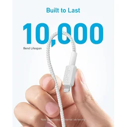 انكر - كيبل 322 Braided C to LTG بطول 90 سم - ابيض Anker 322 USB-C to LTG Braided Cable 3ft White