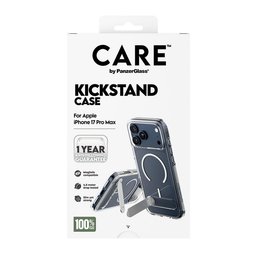 كفر شفاف مزوّد بقاعدة تثبيت (Kickstand) مع دعم MagSafe للايفون 17برو ماكس CARE by PanzerGlass® Feature Case Transparent w. Kickstand & MagSafe iPhone 17 Pro Max