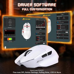 ماوس ألعاب أتاك شارك V6 فائق الخفة، ثلاثي الاتصال مع قاعدة شحن مغناطيسية RGB ATTACK SHARK V6 Ultra-Light Tri-Mode Gaming Mouse with RGB Magnetic Charging Dock