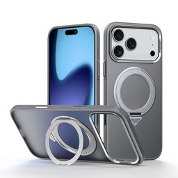 كفر آيفون 18 برو ماكس أكريليك من سيلادا مع ماك سيف ومسند دوّار iPhone 18 Pro Max SULADA Frosted MagSafe 360° Rotating Case