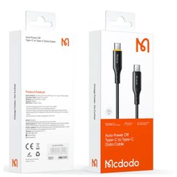 كابل بيانات C إلى C من سلسلة MC Nest، إيقاف تشغيل تلقائي، 100 واط، 1.2 متر، أسود MC Nest Series Auto Power Off 100W C to C Data Cable 1.2m Black