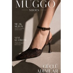حذاء نسائي MUGGO FRESCO بكعب رفيع وتفاصيل دانتيل مطرزة ورباط كاحل - بني MUGGO FRESCO Women's Thin Heel Shoes with Lace Embroidery Detail and Ankle Strap - Brown