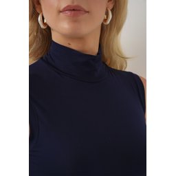 بودي نسائي بدون أكمام 4348 - كحلي Women's Sleeveless Bodysuit 4348 - Navy Blue