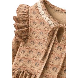 فستان أطفال موسمي بنقوش - بيج (1-7 سنوات) Patterned Seasonal Kids' Dress - Beige (1-7 Years)