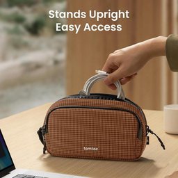 تومتوك - حقيبة ملحقات إلكترونية Light-T12 سعة 1.8 لتر - بني Tomtoc Light-T12 Electronic Accessory Pouch 1.8L Brown Plain
