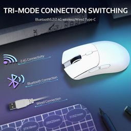ماوس ألعاب أتاك شارك R1 فائق الخفة، لاسلكي ثلاثي الاتصال وقابل للشحن ATTACK SHARK R1 Tri-Mode Ultra-Lightweight Wireless Gaming Mouse