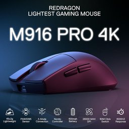 ماوس ريد دراغون كينغ برو M916 اللاسلكي للألعاب Redragon K1NG M916 PRO 4K Wireless Gaming Mouse