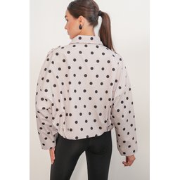 جاكيت نسائي A.Ekru Oversize من الشمواه - 1055 Women's A.Ekru Oversize Suede Jacket 1055
